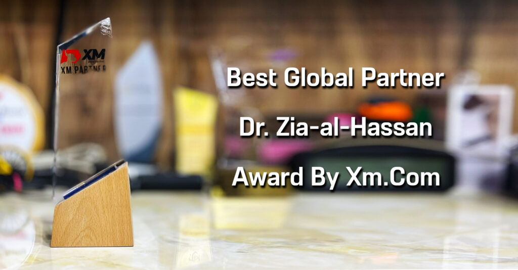 Best Global Partner Award To Dr. Zia-al-Hassan ForexGuru.Pk By Xm